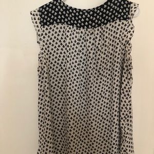 Black and white ruffled LOFT top